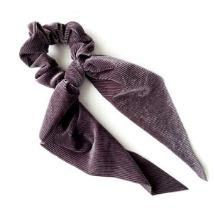Sasha Velvet Corduroy Hair Scarf - Pewter